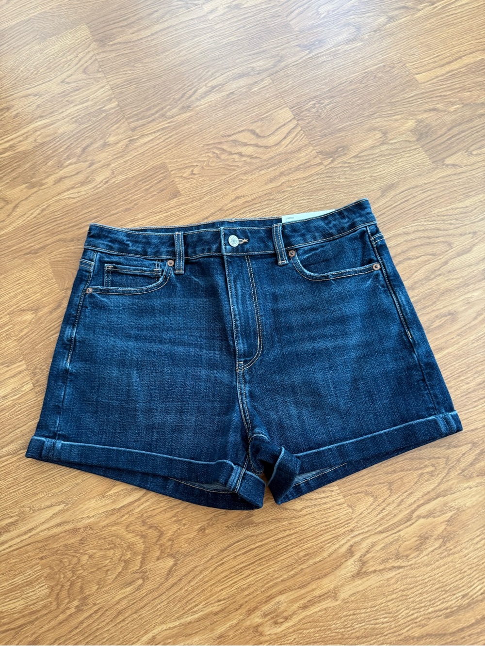 American Eagle Outfitters Dark Blue Cuffed Denim Shorts
